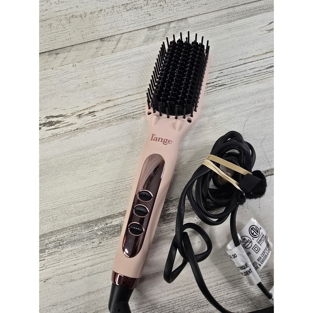 L'ange Le Vite Hair Straightening Brush‎ Blush Pink Ceramic Heated Styling Tool